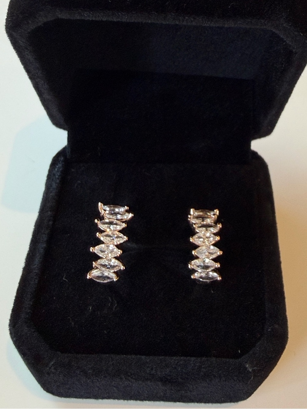 Marquise Cut Huggie Hoop Earrings - 18k Gold Plated